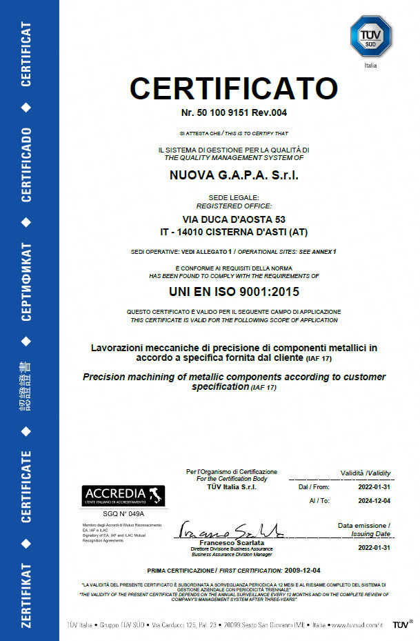 TecnoloUNI EN ISO 9001-2008